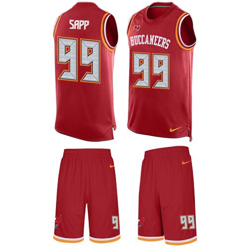 Nike Buccaneers #99 Warren Sapp Red Team Color Men's Stitched NFL Limited Tank Top Suit Jersey